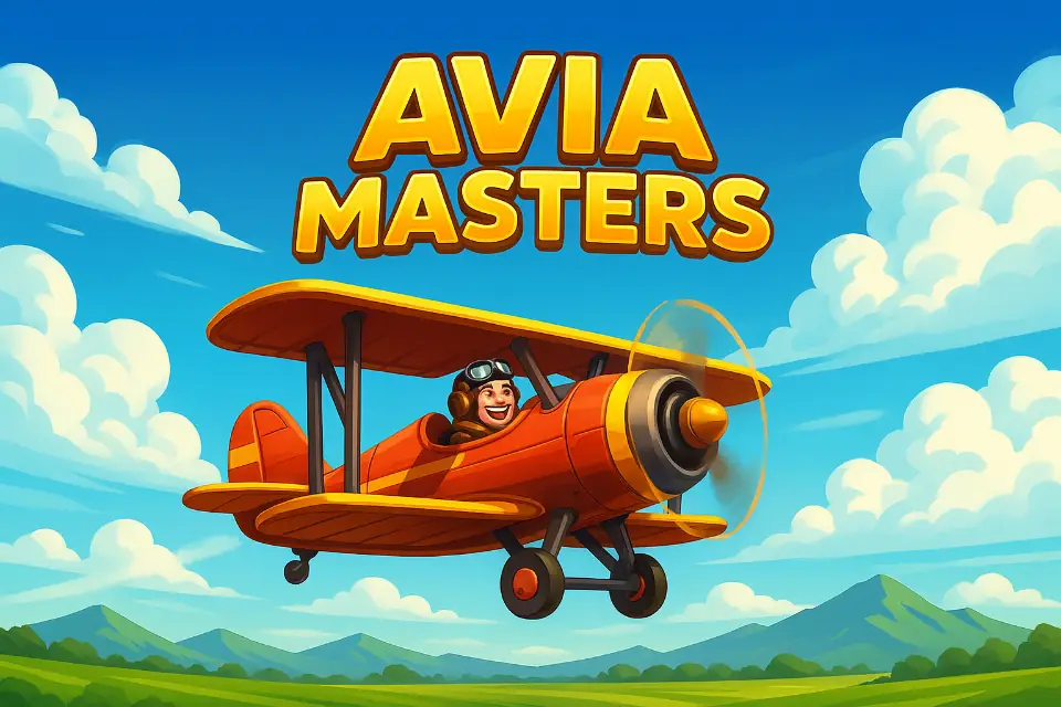 Avia Master slot met vliegtuig en piloot boven berglandschap voor spannende gameplay.